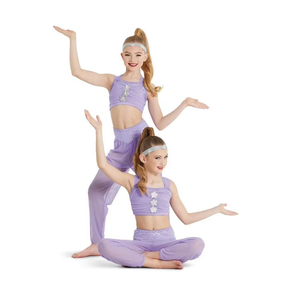 Pre-Owned Dance Costume Weissman 11863 Large Child Pink 2 piece Jazz Sequin Gen